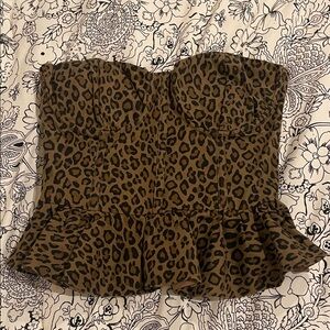 Cheetah Strapless Crop